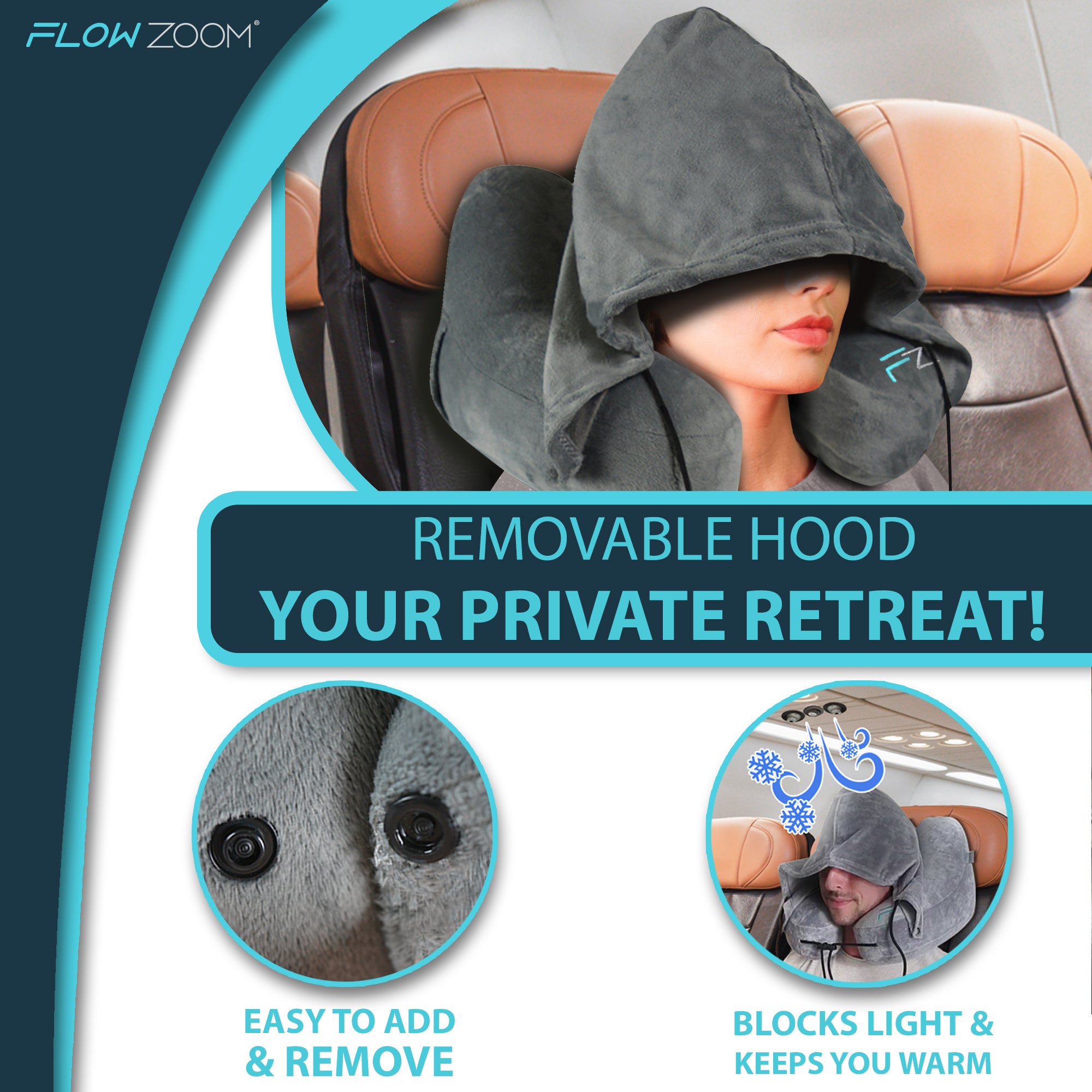 Travel pillow fashion with hood