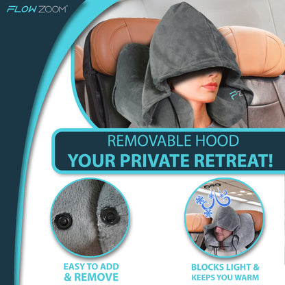 Neck Pillow for flight with hood