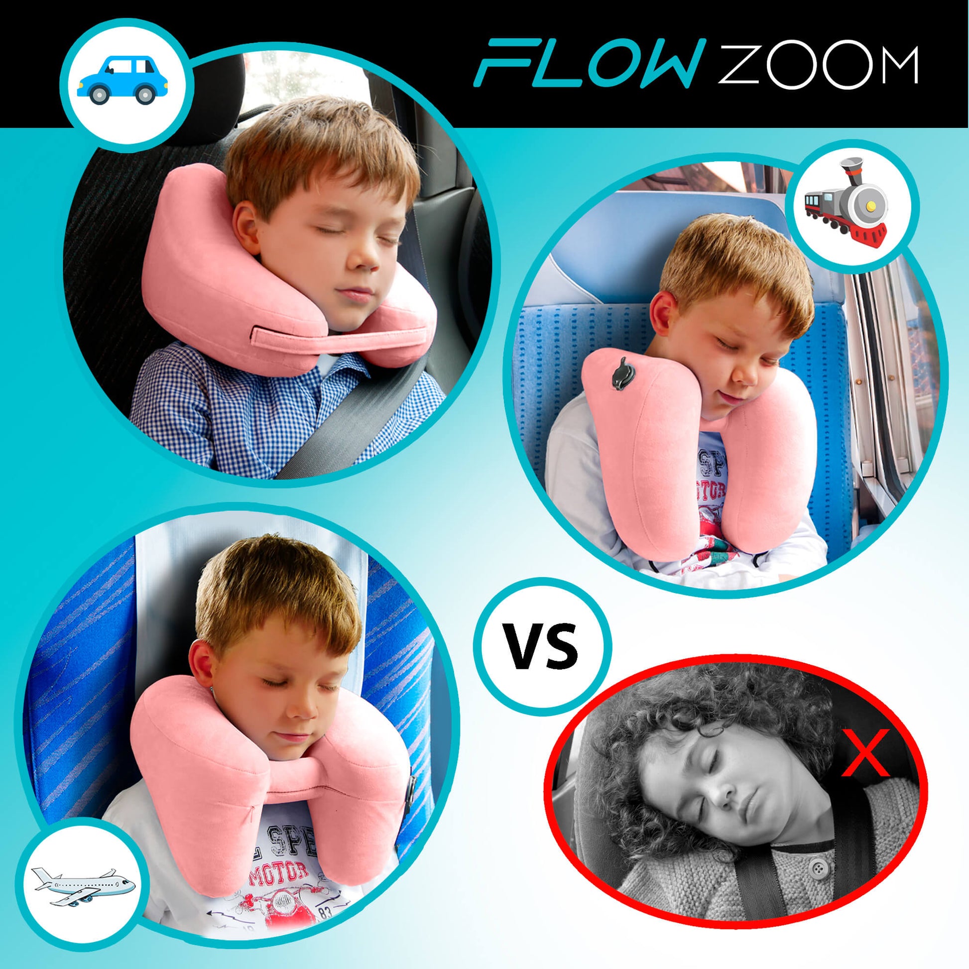 AIR neck inflatable travel pillow for kids