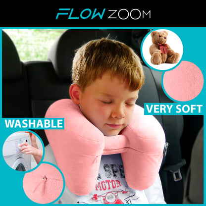 Inflatable kids travel pillow - soft and washable